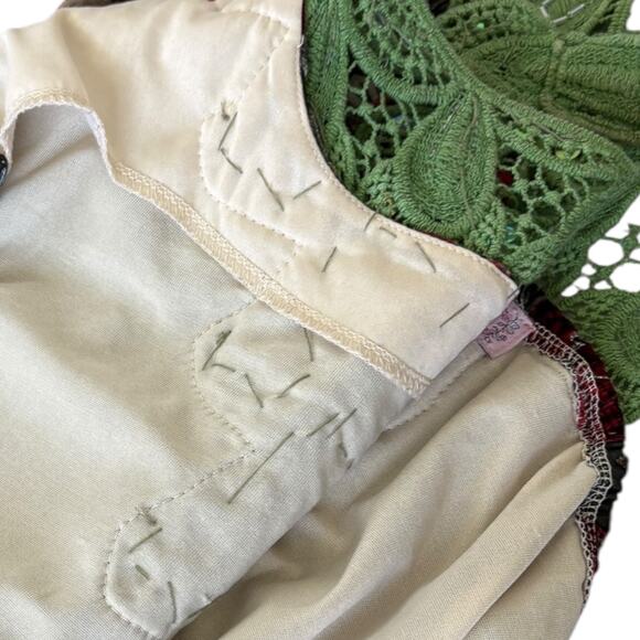 Y2K Young Essence Burnout Velvet Dress S Fairy Grunge Whimsigoth Crochet Floral - Picture 6 of 10